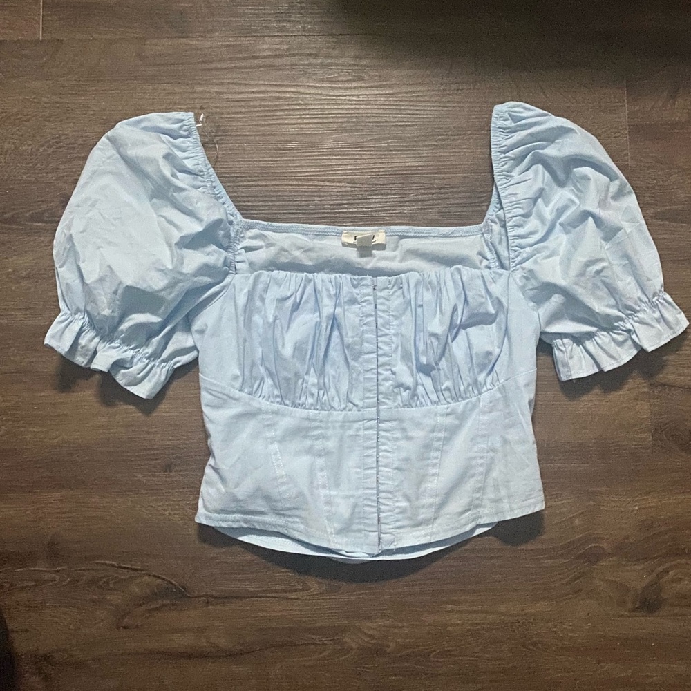 Light Blue Crop Top